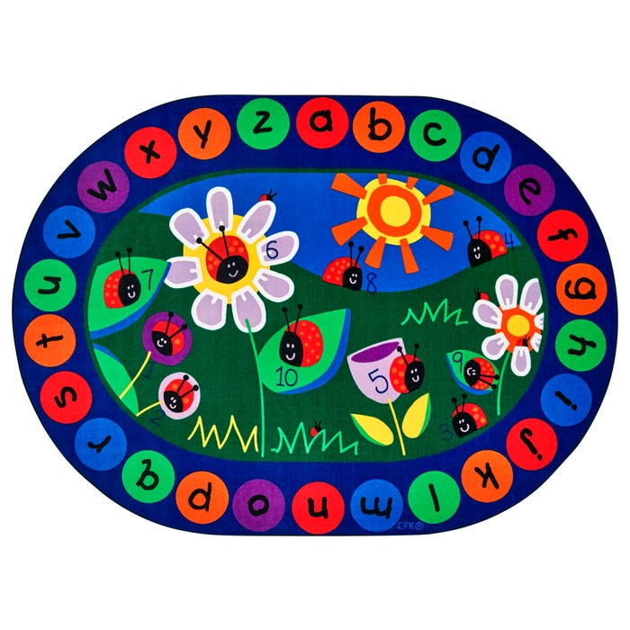 Carpets for Kids Premium Ladybug Circletime Carpet, Oval