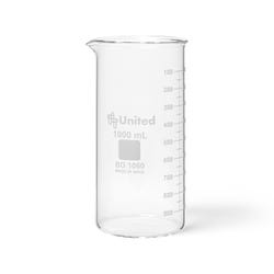 United Scientific Tall Form Berzelius Beakers, Borosilicate Glass, 1000 Milliliters, Pack of 6