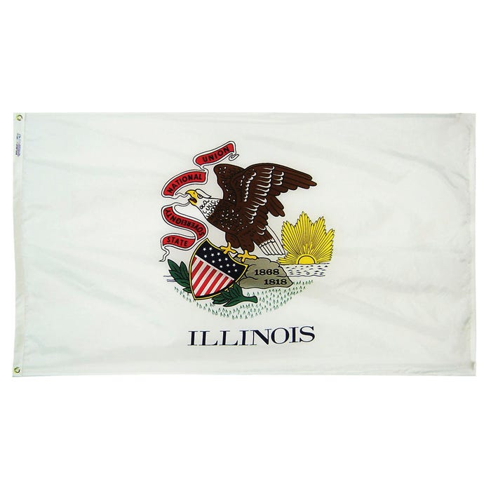 Annin Illinois State Flag, Nylon, Indoor, 3 x 5 Feet