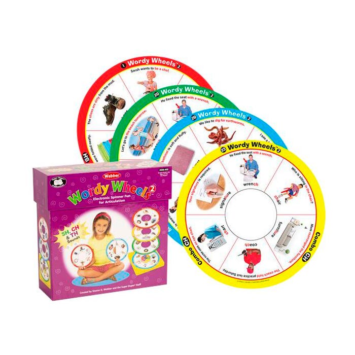 Super Duper Wordy Wheels Electronic Spinner Game, Articulation, Set 2 for SH, CH, and TH