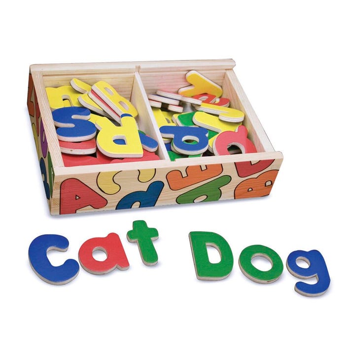 Melissa & Doug Magnetic Wooden Alphabet Set, 52 Pieces