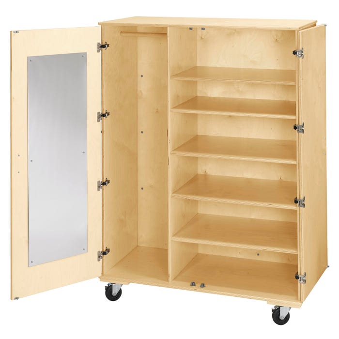 Classroom Select Mobile Teacher Storage, Adjustable Shelves and Small Rod, 48 x 24 x 67 Inches