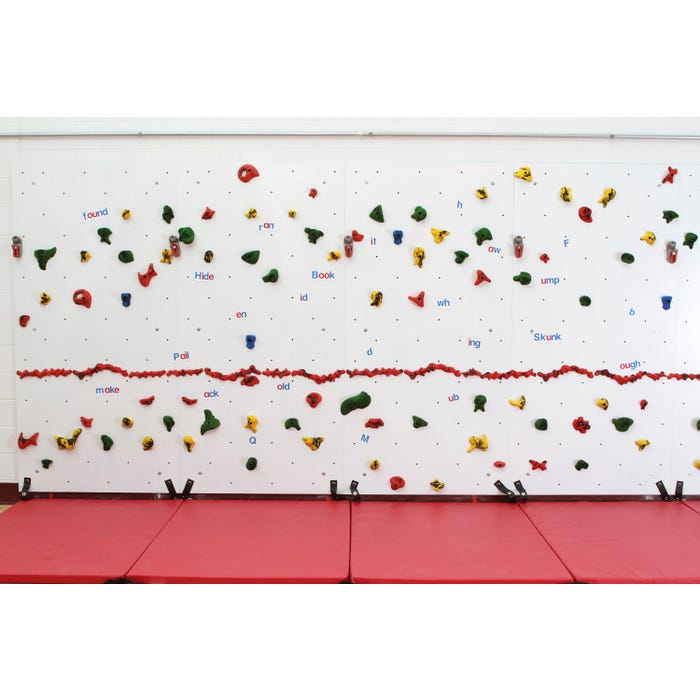 Everlast Discovery Dry-Erase Traverse Wall with 2 Inch Mats, 8 x 4 Feet, Red