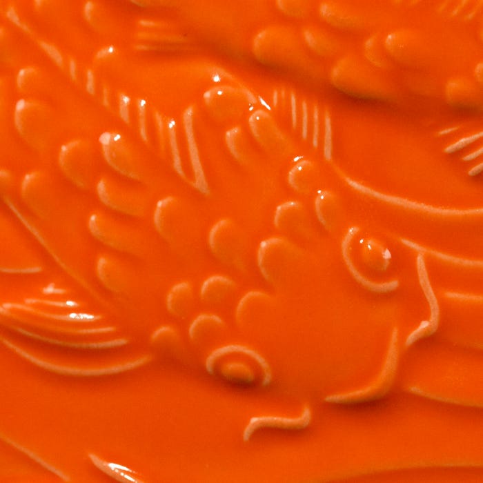 AMACO Low Fire Gloss Glaze, LG-67 Fire Orange, Translucent, Pint