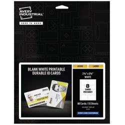 Avery Durable ID Cards Laser Printable on Both Sides, Blank White, 2.125 In x 3.375 In 2144914
