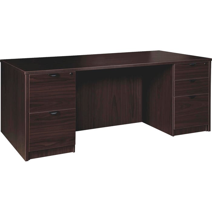 Lorell Prominence Laminate Desk, Full Double Pedestal, 72 x 36 x 29 Inches, Espresso
