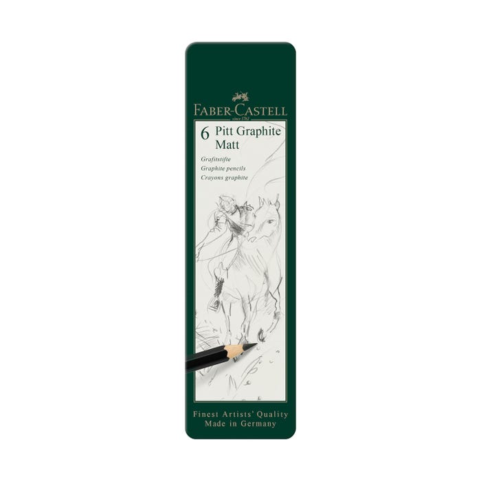 Faber-Castell Pitt Graphite Matte Sets, Assorted Hardness, Assorted Tools, Set of 6