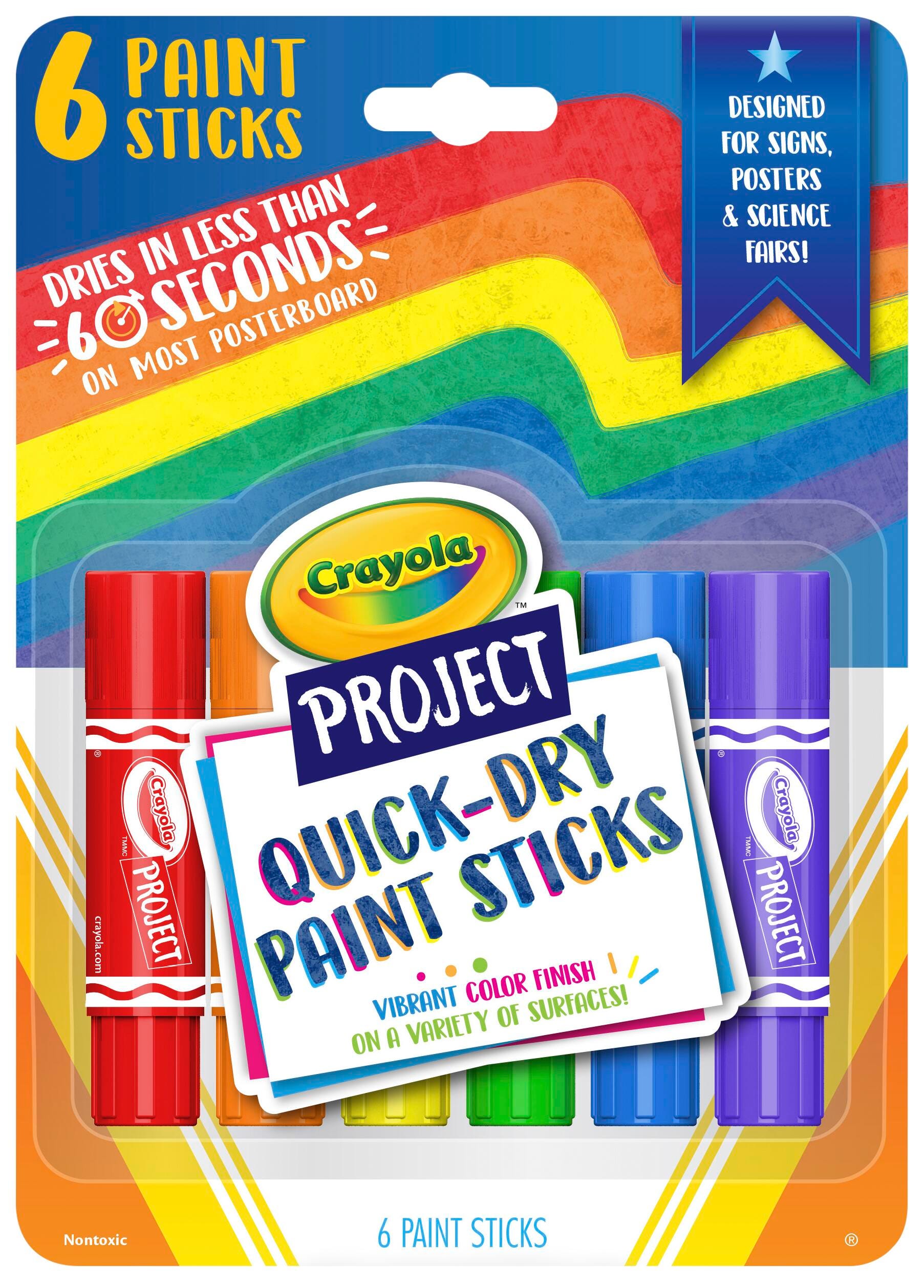 Image for Crayola Project Paint Sticks, Assorted Colors, Set of 6 from School Specialty