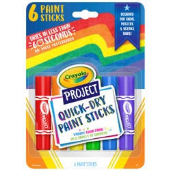 Image for Crayola Project Paint Sticks, Assorted Colors, Set of 6 from School Specialty
