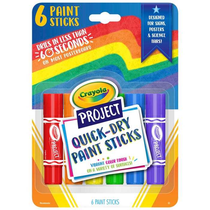 Crayola Project Paint Sticks, Assorted Colors, Set of 6