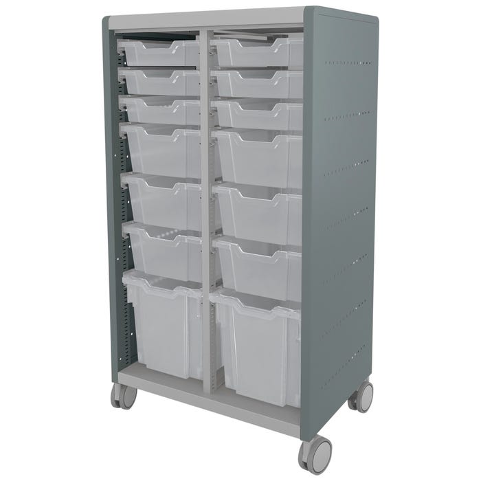 Classroom Select Geode Tall Cabinet, Double Wide with 14 Tote Trays