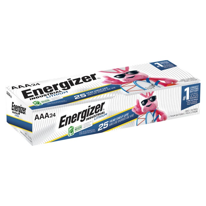 Energizer Industrial Lithium AAA Batteries, Pack of 24
