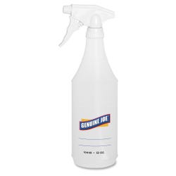 Genuine Joe 32-oz. Trigger Plastic Spray Bottle, Adjustable, Clear, Case of 48