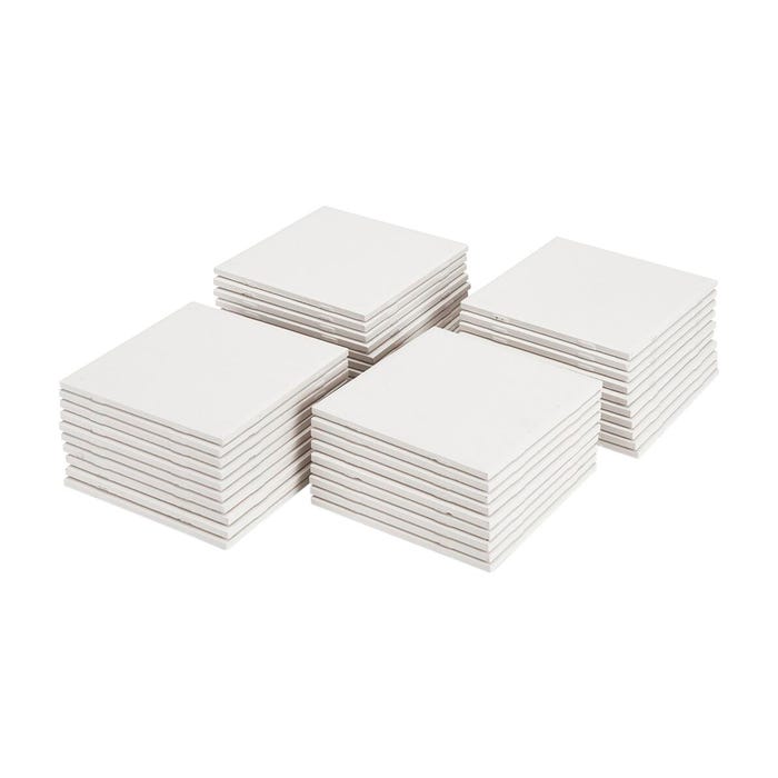 Nasco Ceramic Bisque Tiles, 6 x 6 Inches, Pack of 40