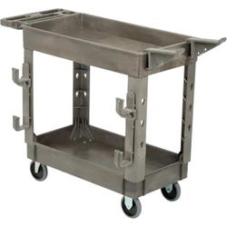 Global Industrial 2-Shelf Utility Cart, Gray, 500-Pound Capacity