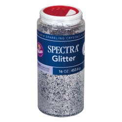 Spectra Arts & Crafts Glitter, Silver, 16 oz., 1 Jar 2153462