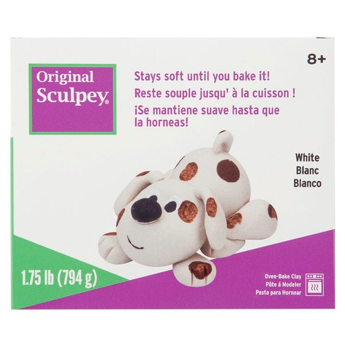 Sculpey Polymer Modeling Compound Clay, 1-3/4 Pounds, White