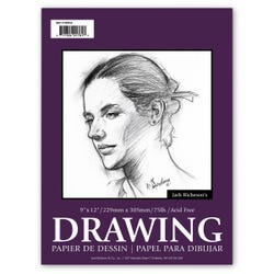 Jack Richeson Drawing Pad, 9 x 12 Inches, 75 lb, White, 70 Sheets