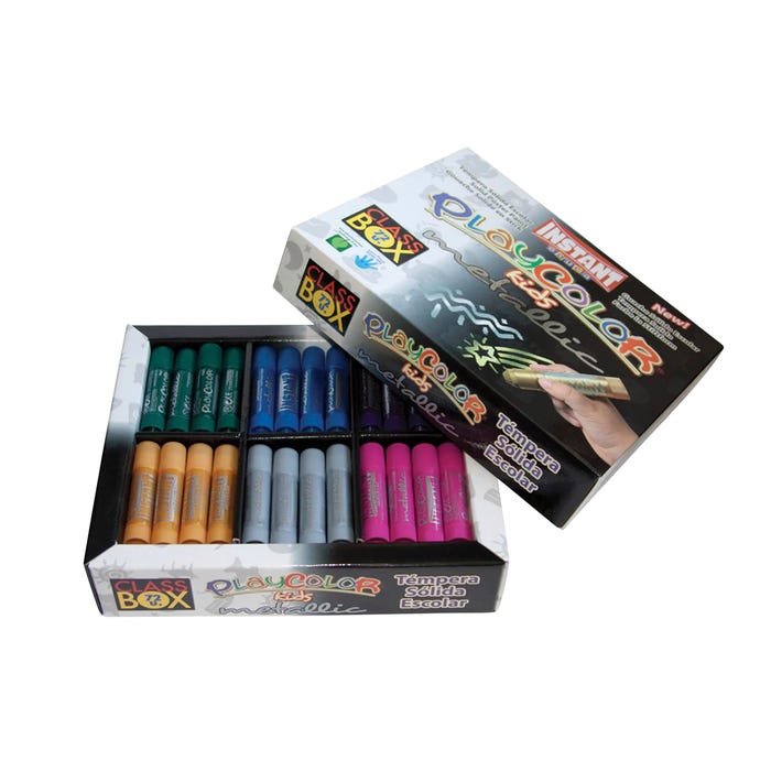 Jack Richeson Playcolor Standard Solid Tempera, Assorted Metallic Colors, Set of 72