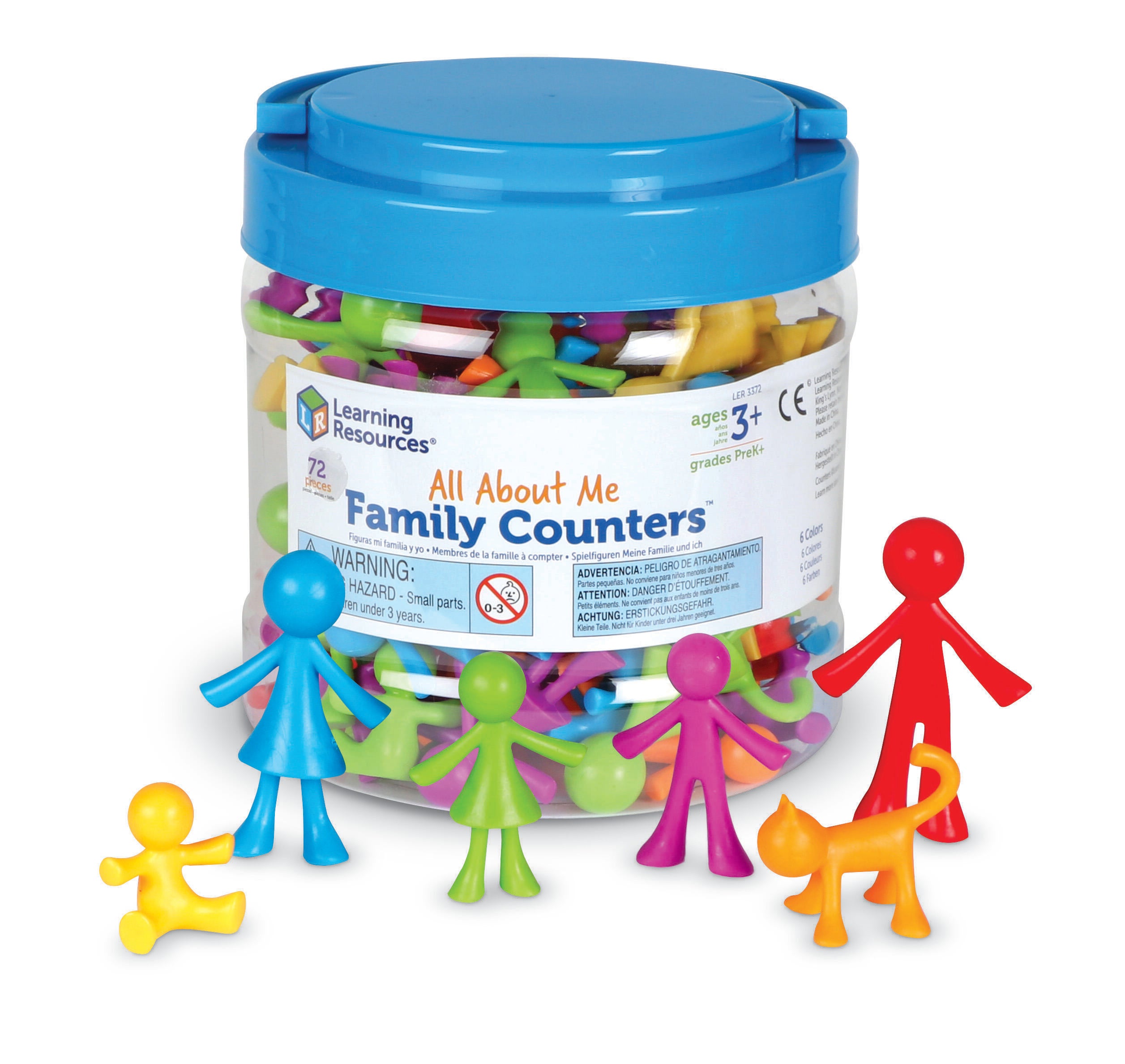 Learning Resources My Family &amp; Me Counters, Assorted Colors, Set of 72 1435396