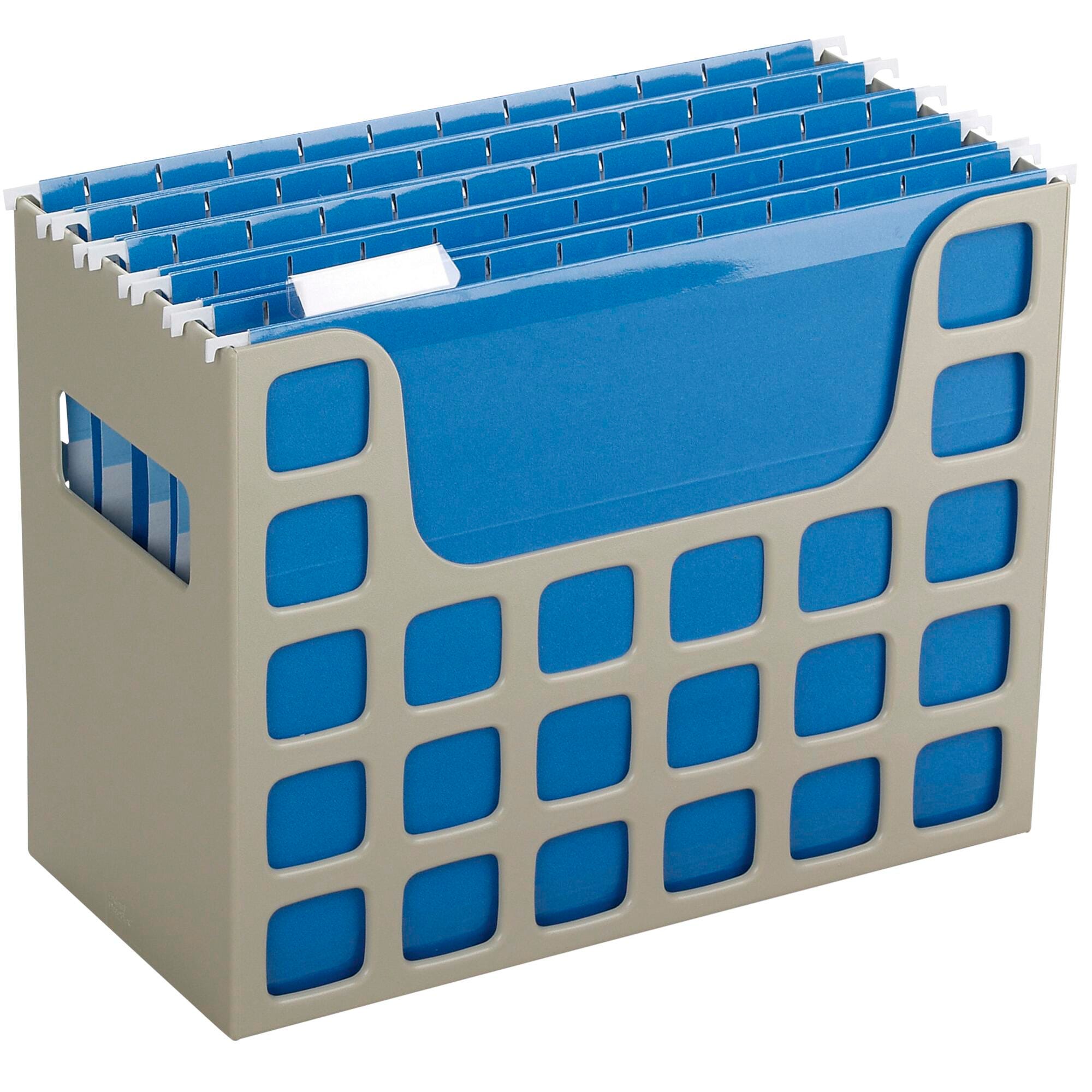 Image for Pendaflex Plastic Desktop Letter Hanging File with Hanging Folders, Pendaflex Desktop File, 12-1/4 x 6 x 9-1/2 Inches, Putty from School Specialty