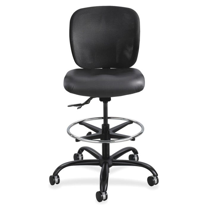 Safco Vue Heavy-Duty Stool, 26 x 26 x 39-48-1/2 Inches, Black Vinyl