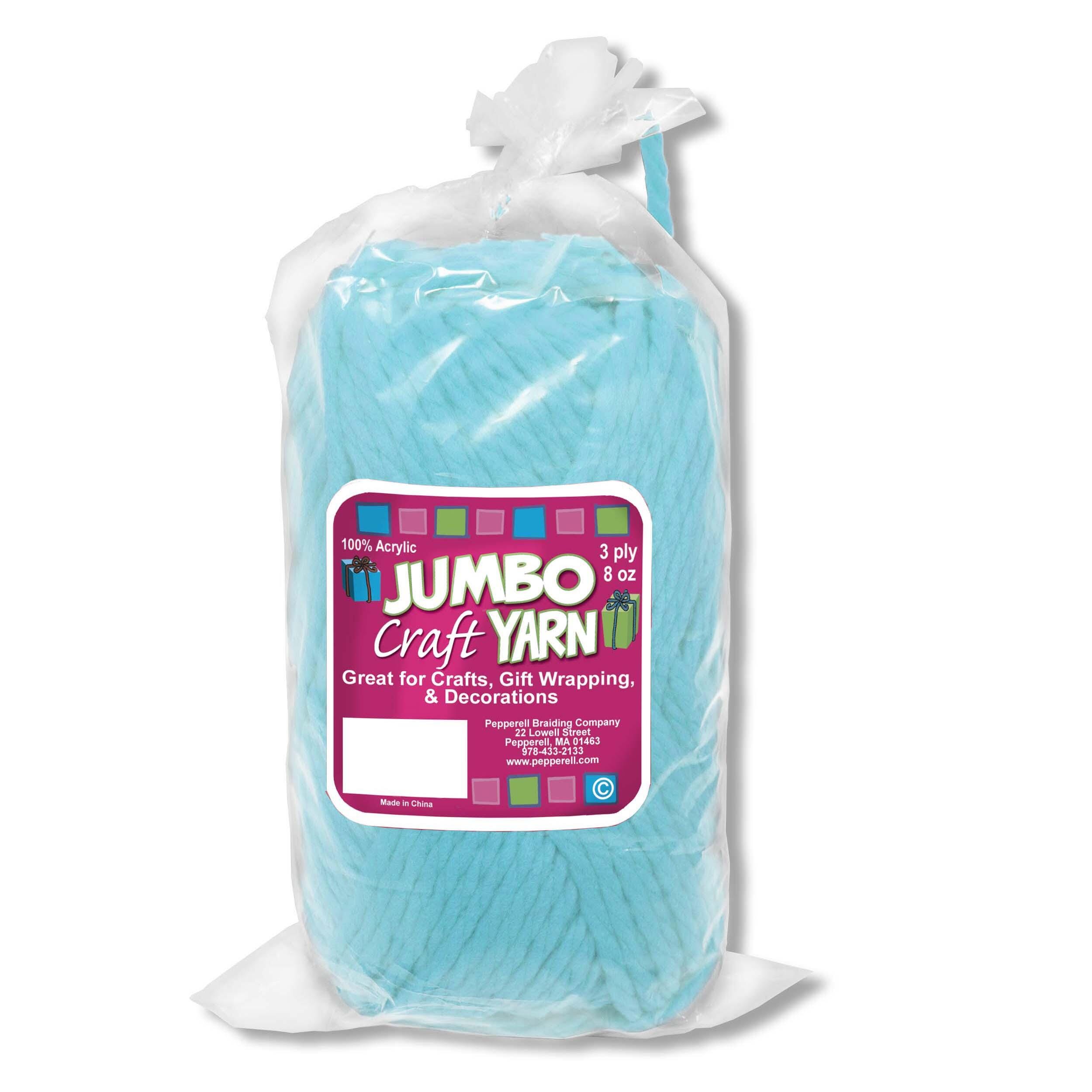 Image for Pepperell Jumbo Roving Craft Yarn, 8 Ounces, 150 Yards, 3-Ply, Sky Blue from School Specialty