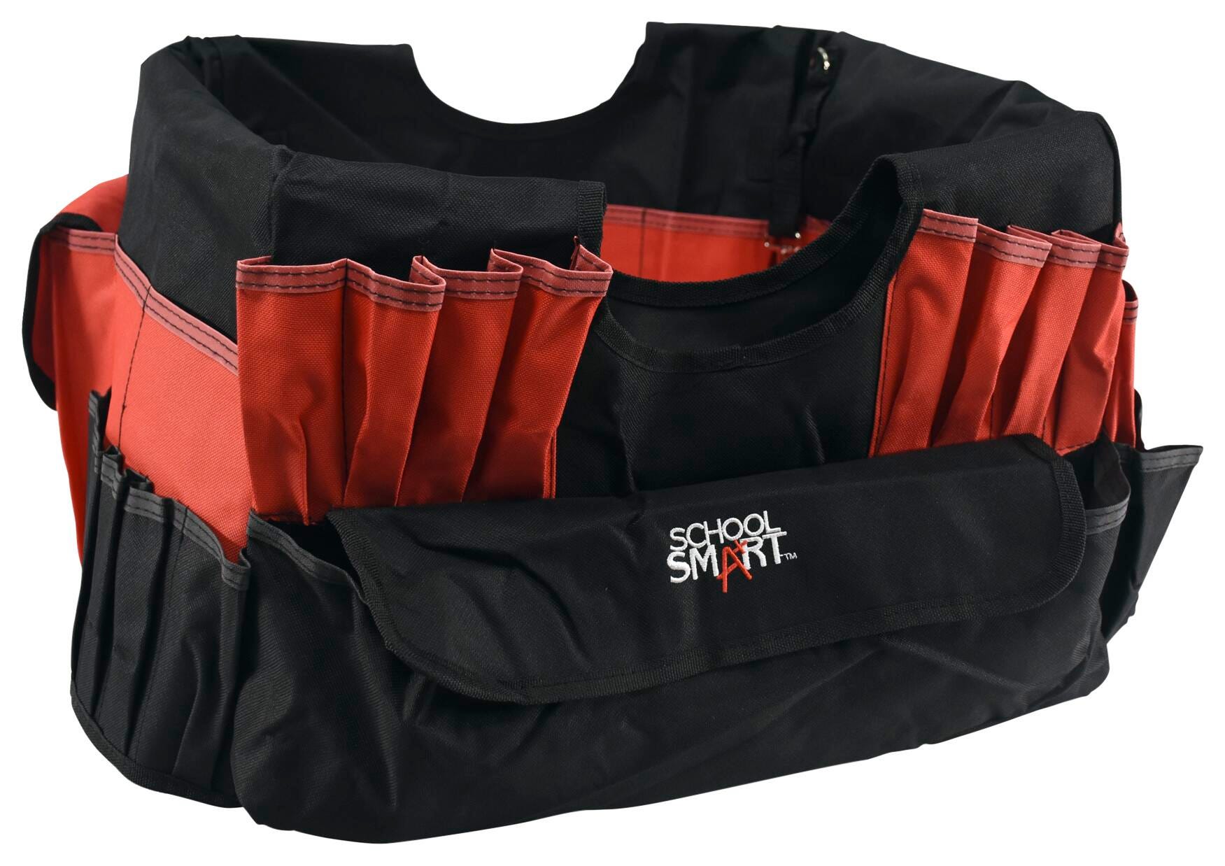 School Smart Caddy Organizer with 43 Pockets, Large, 16 x 14 x 13-1/2 Inches, Black/Red 086294
