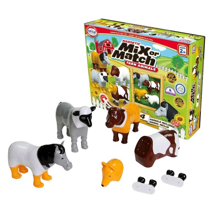 Popular Playthings Mix or Match Animals, Farm Animals, Set of 16
