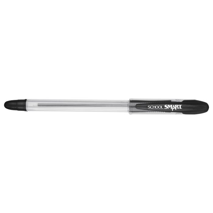 School Smart Ballpoint Pens, Medium Tip, Black, Pack of 12