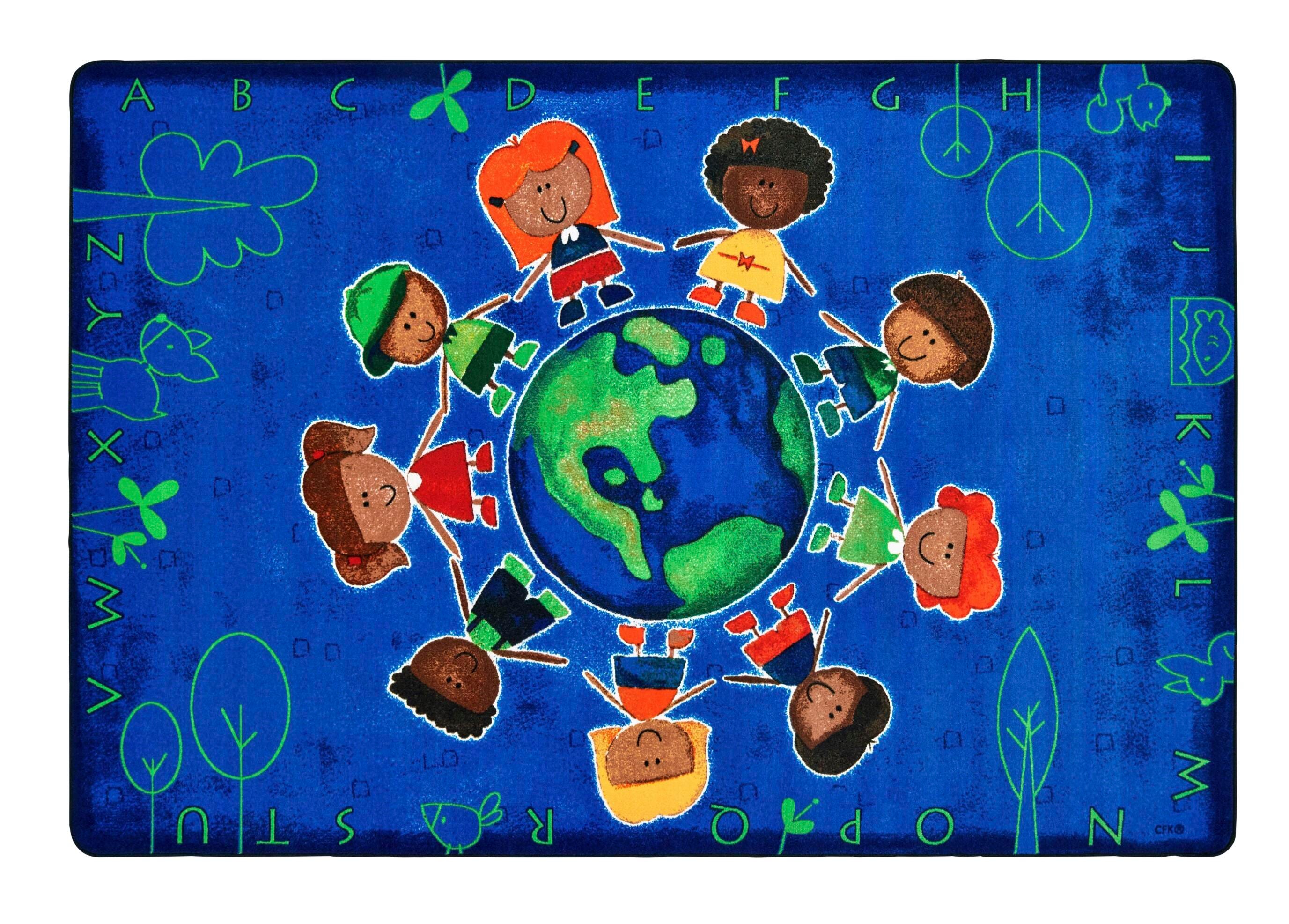 Carpets for Kids Premium Carpet Give the Planet a Hug Carpet, Rectangle 4002302