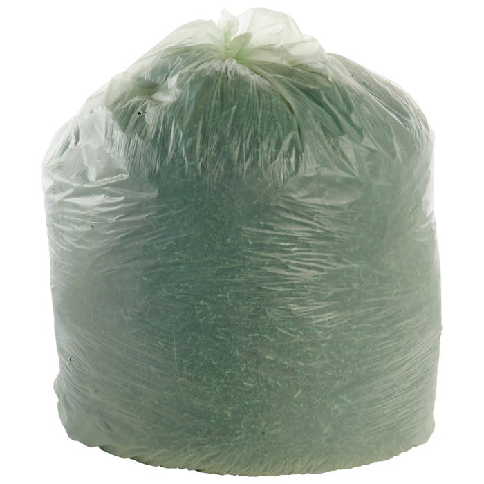 Stout ASTM-6400 Compostable Trash Bags, 64 Gallon, Green, Pack of 30