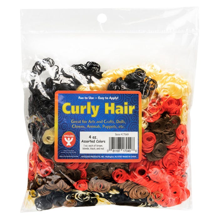 Hygloss Curly Doll Hair, 4 Ounces, Assorted Colors
