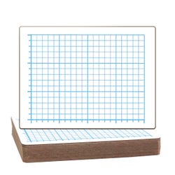 Image for Flipside Dry Erase Rectangle Graph Quadrant Lined/Plain Two-Sided Boards, 9 x 12 Inches, Pack of 12 from School Specialty