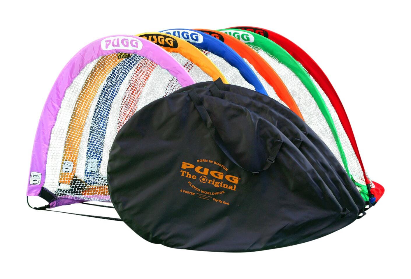PUGG Pop Up Goals, 4 Footer, Assorted Colors, Set of 6