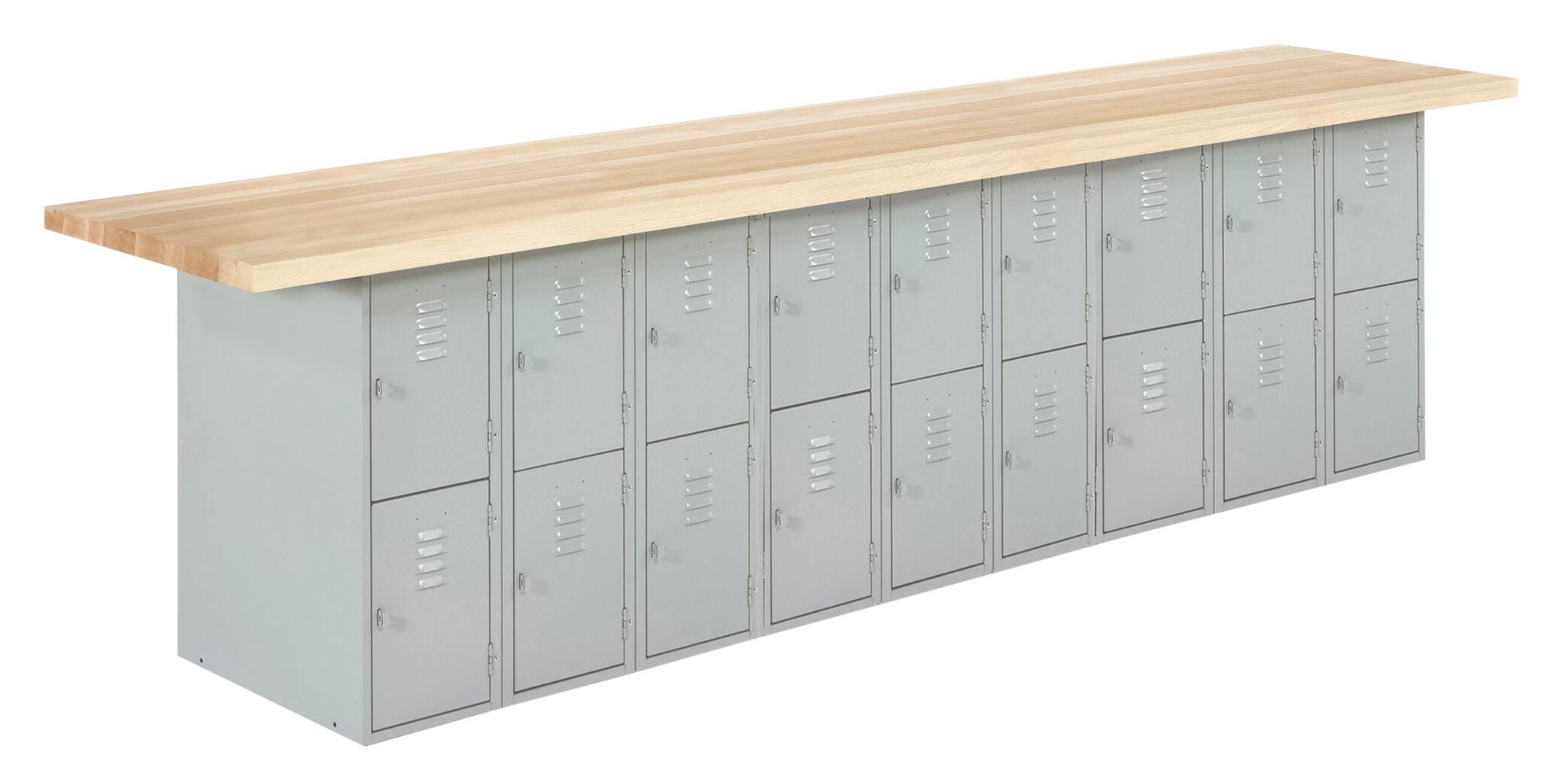 Diversified Woodcrafts Wall and Island Bench, 10 Ft x 24 x 32-3/4 Inches, Gray Finish 1135395