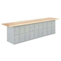 Diversified Woodcrafts Wall and Island Bench, 10 Ft x 24 x 32-3/4 Inches, Gray Finish 1135395