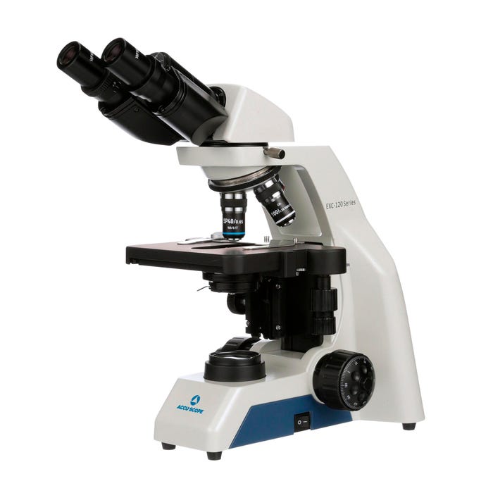 Accu-Scope EXC-120 Compound Binocular Microscope with 3 Objectives
