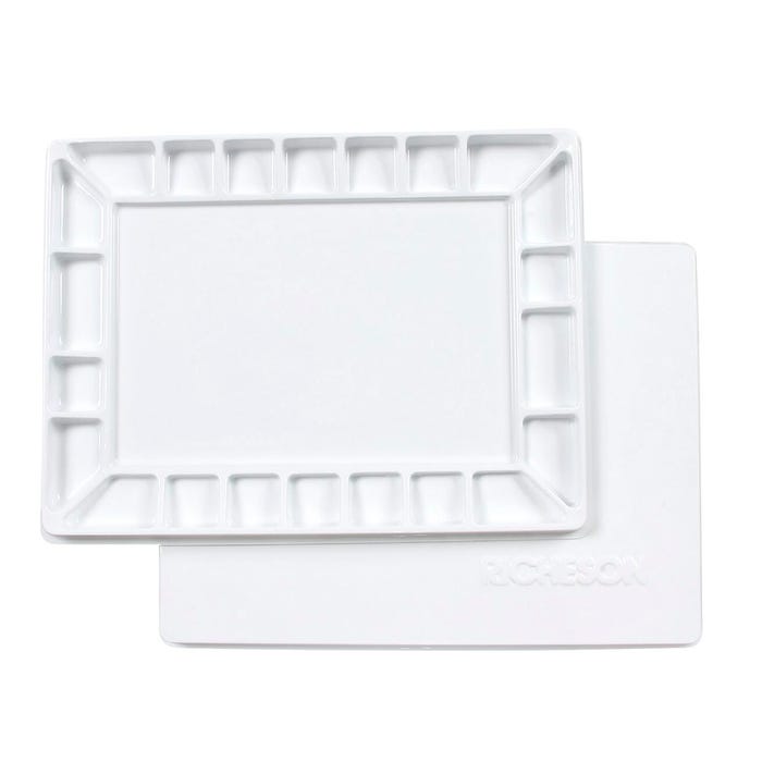 Jack Richeson Light-Weight Plastic Dust-Free Watercolor Palette with Cover, 16 X 12-1/4 X 7/8 in, White