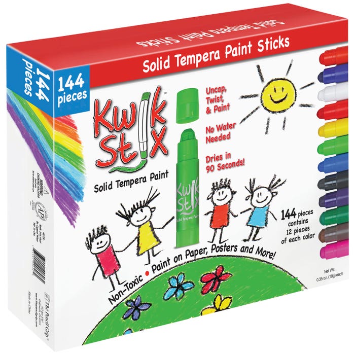 The Pencil Grip Kwik Stix 144-Piece Tempera Paint Sticks - 144 / Box - Assorted The Pencil Grip Kwik Stix 144-Piece Tempera Paint Sticks - 144 / Box - Assorted