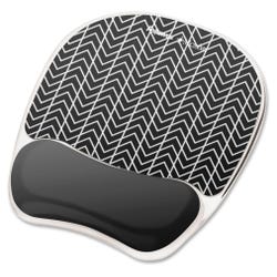 Fellowes PlushTouch Photo Mouse Pad/Wrist Rest, Black/White, Item Number 1572094