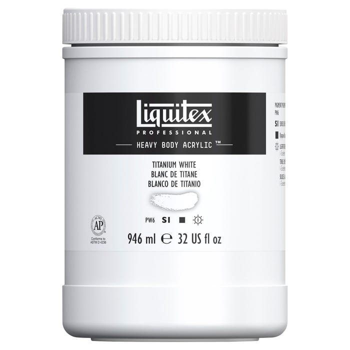 Liquitex Heavy Body Acrylic Paint, Quart Jar, Titanium White