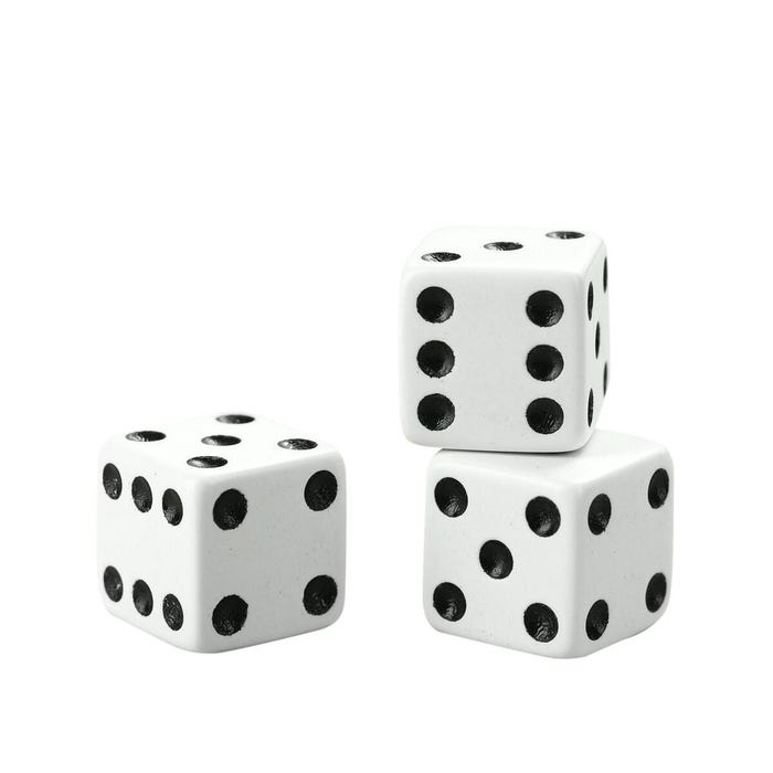 Achieve It! Dice Set, White with Black Dots, Set of 36