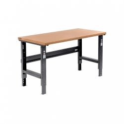 Global Industrial Adjustable Height Workbench C-Channel Leg, Resin-Faced Top, Shop Top Safety Edge