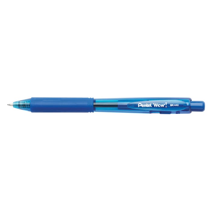 Pentel WOW! Ballpoint Pen, 1 mm Medium Tip, Blue, Pack of 12