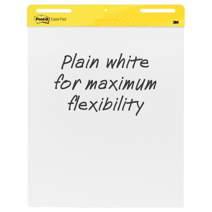 Post-It Self-Stick Easel Pads, 25 x 30 Inches, Unruled, White, 30 Sheets, Pack of 2