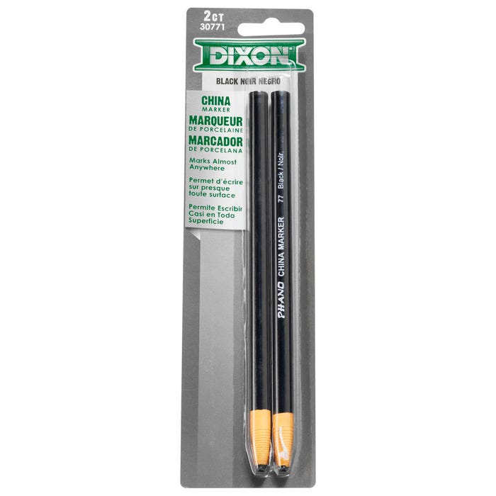 Dixon Phano China Markers, Black, Pack of 2