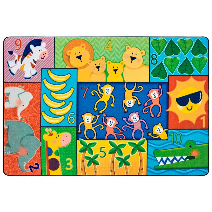 Carpets for Kids Pixel Perfect Jungle Jam Counting Carpet, Rectangle