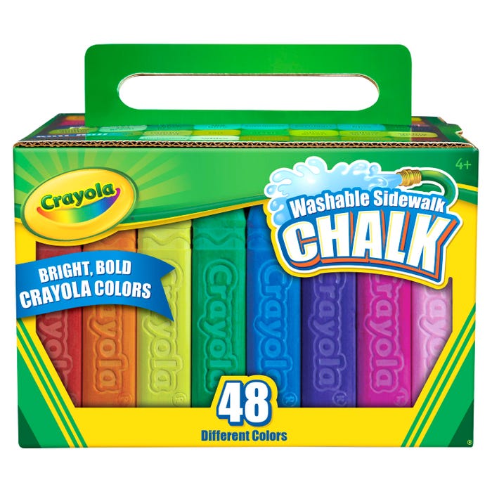 Crayola Washable Sidewalk Chalk, Assorted Colors, Set of 48