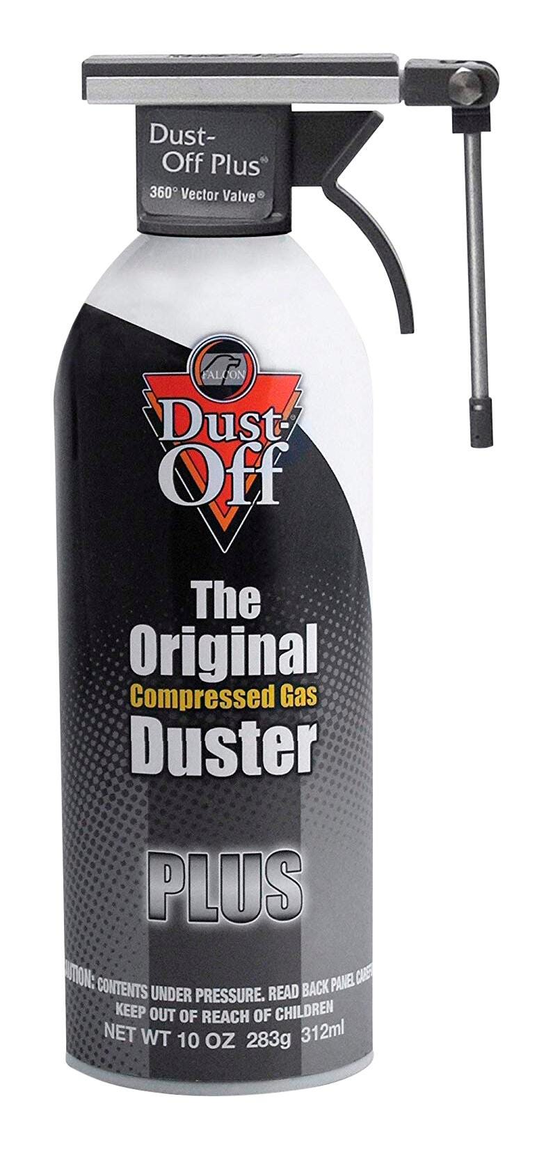 Image for Dust-Off Plus Duster Compressed Gas Duster with 360 Degree Vector Valve, 10 Ounces from School Specialty